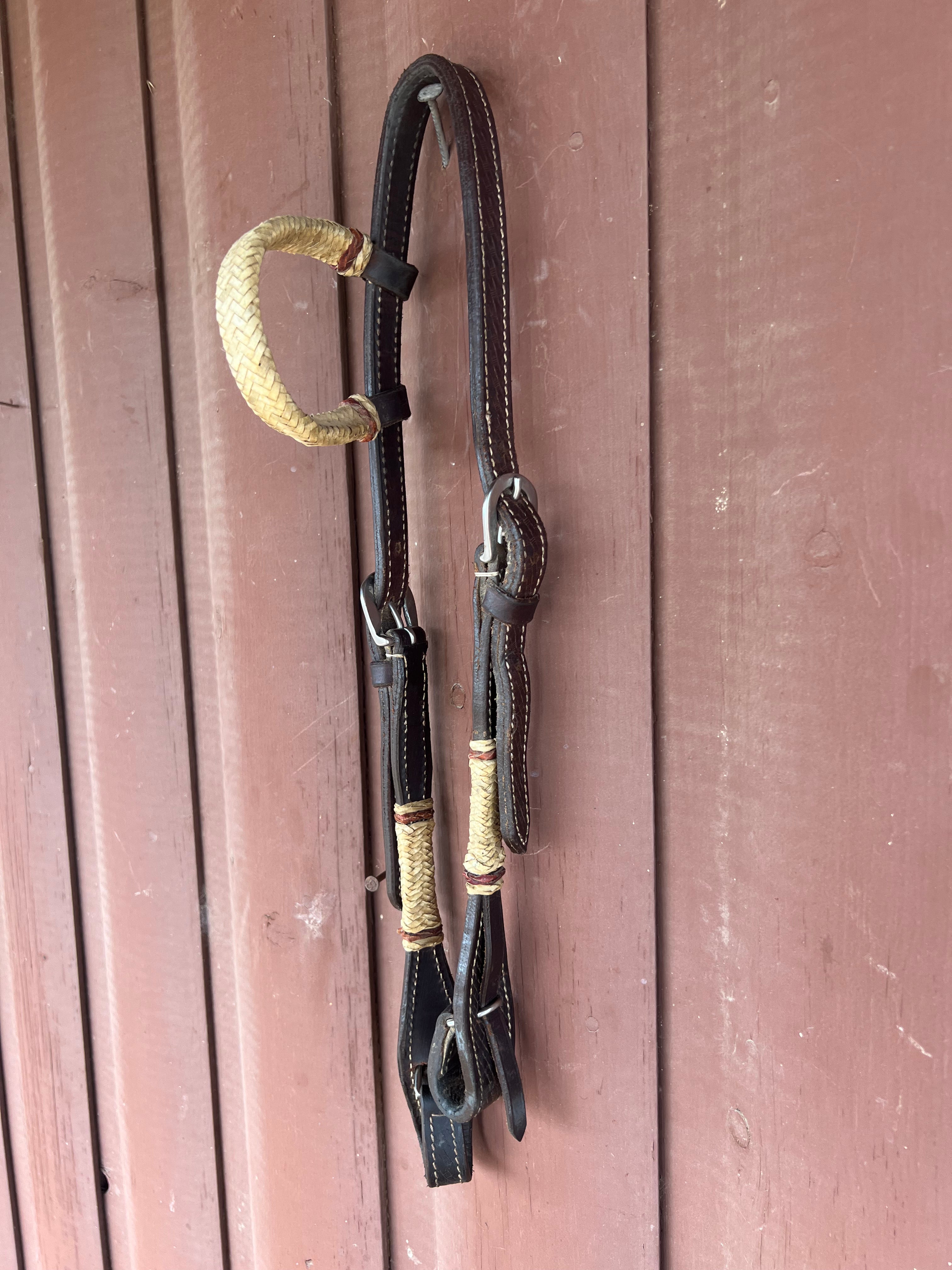 One Ear Leather Rawhide Quick Change Headstall