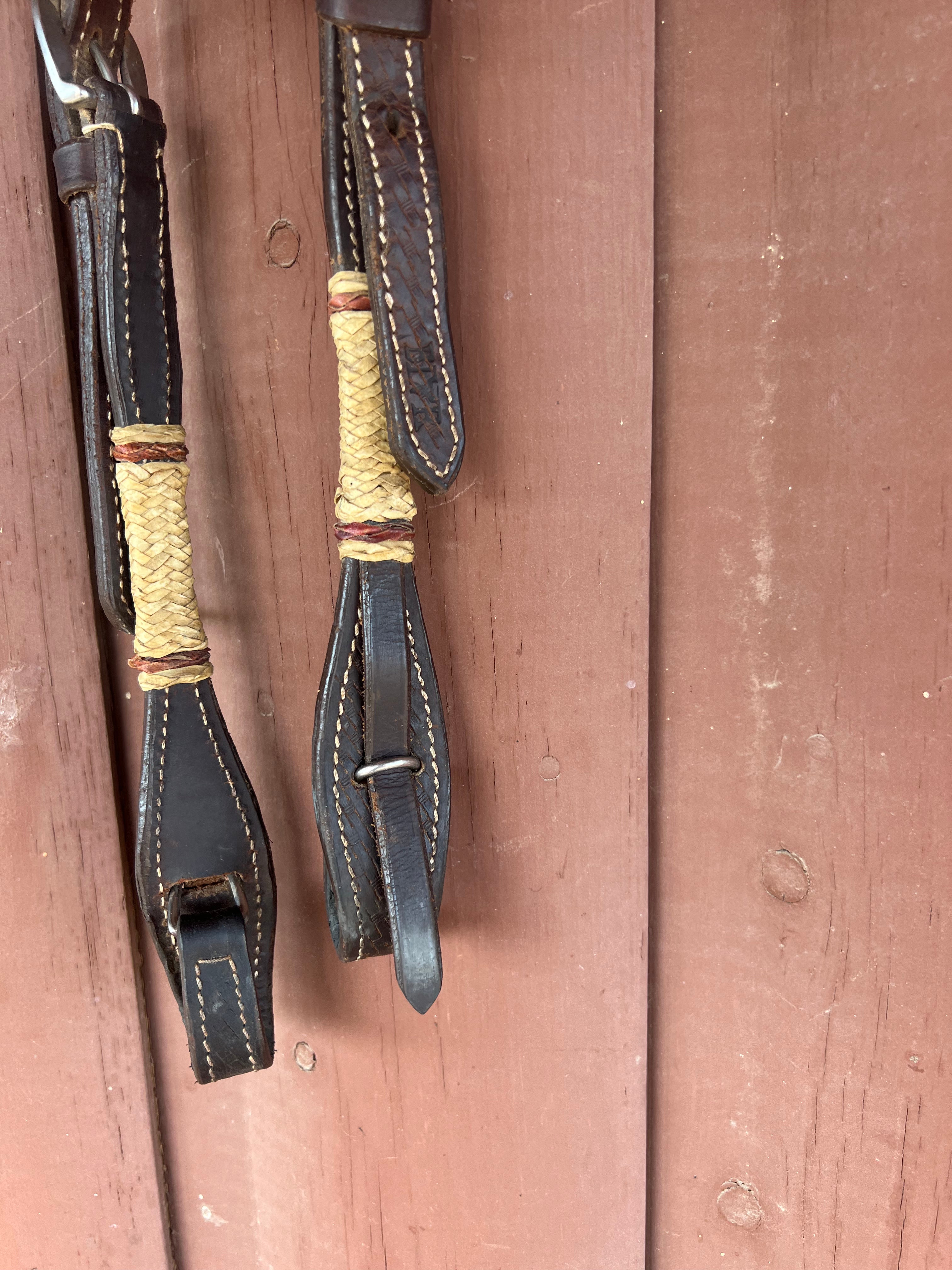 One Ear Leather Rawhide Quick Change Headstall