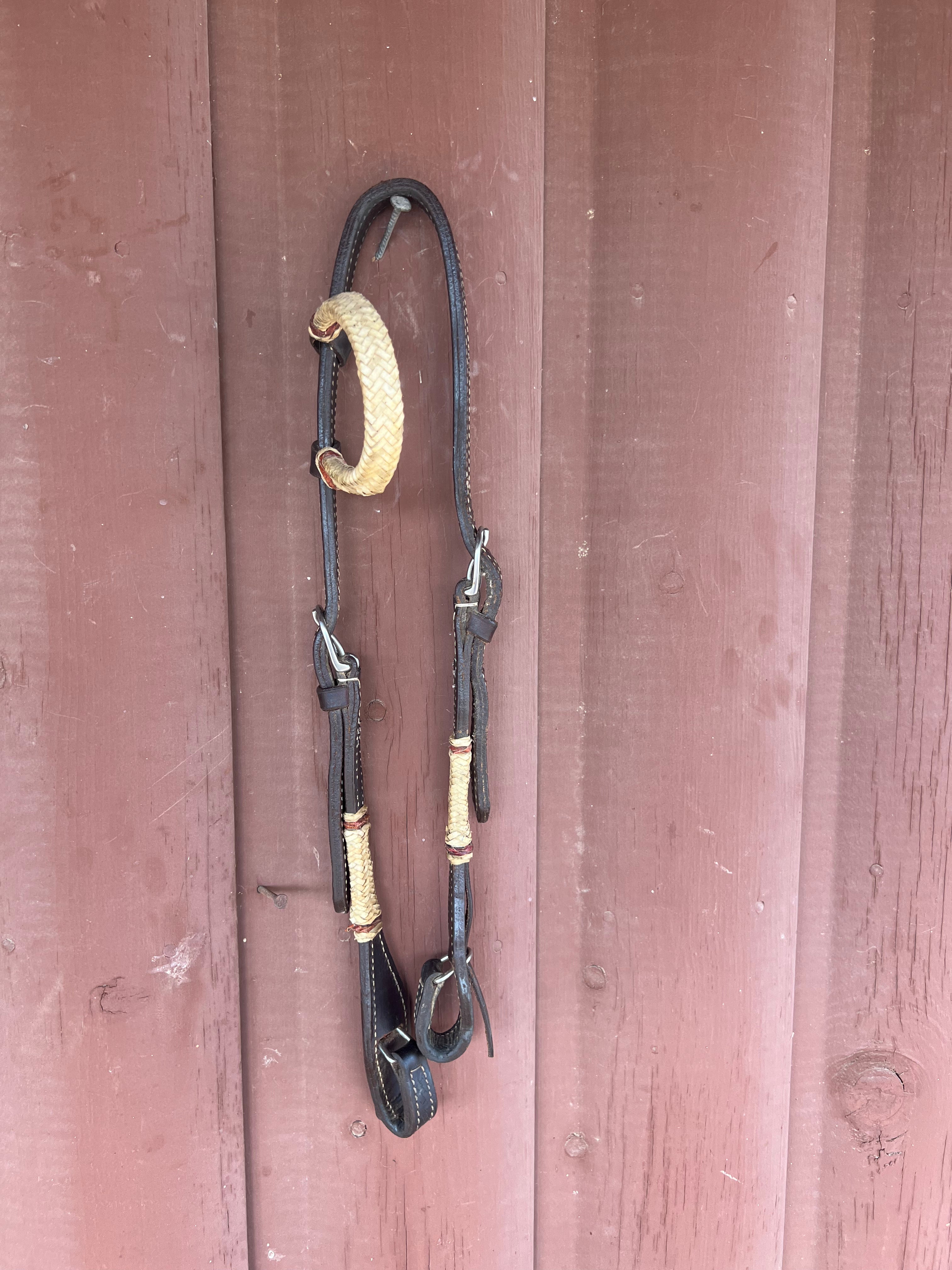 One Ear Leather Rawhide Quick Change Headstall