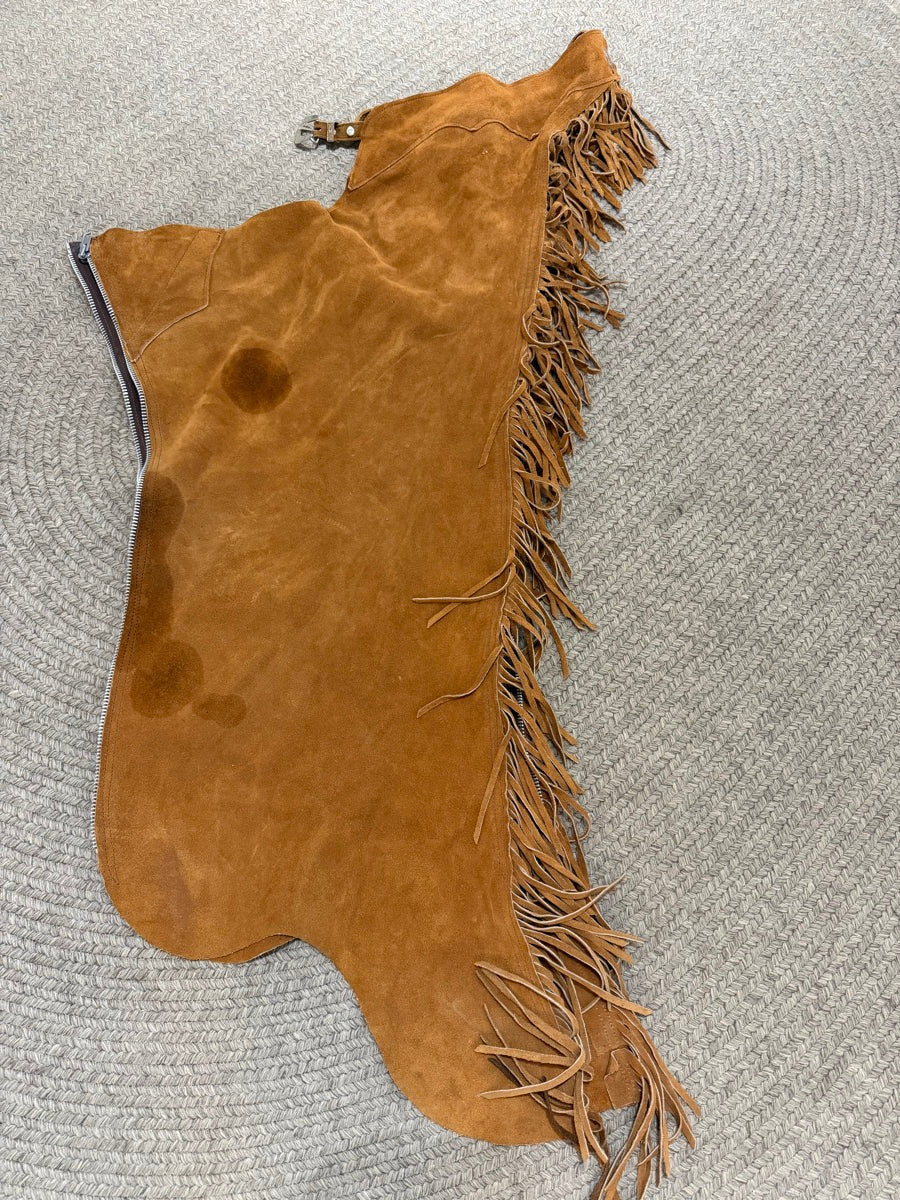 Rod's Western Suede Fringe Zippered Riding Chaps - Size M     CH1121