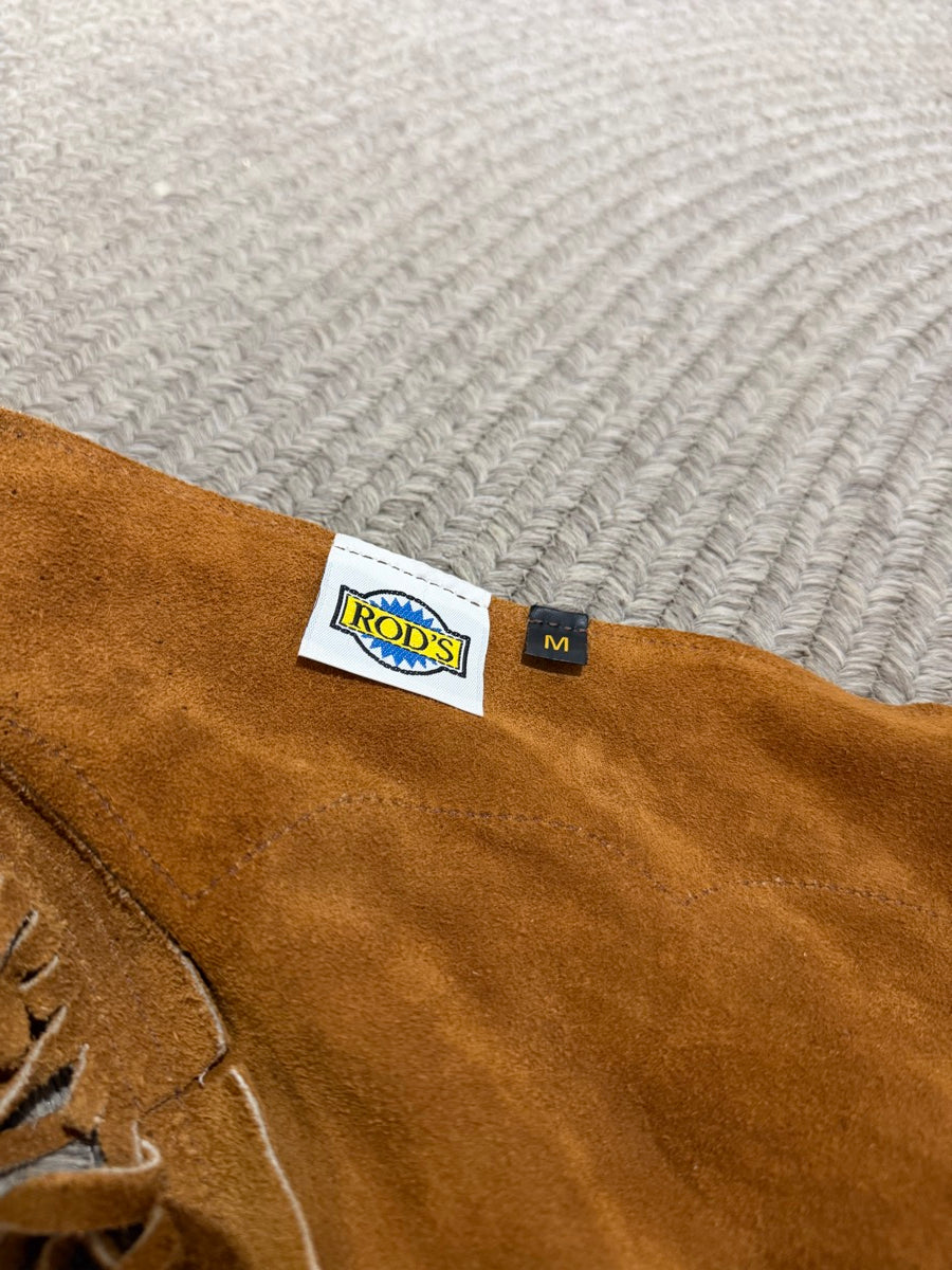 Rod's Western Suede Fringe Zippered Riding Chaps - Size M     CH1121