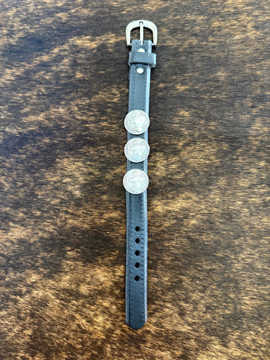 Western Leather Concho Cuff Bracelet