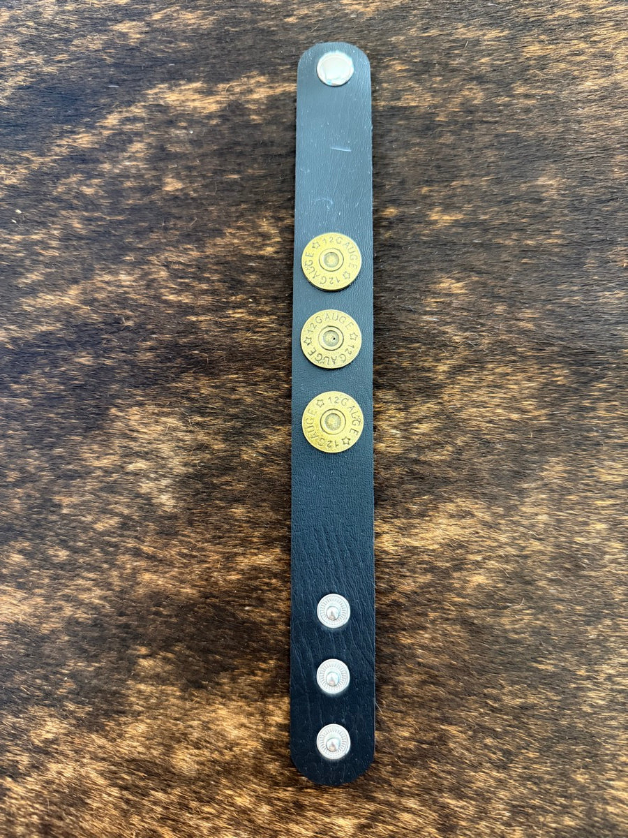 Western Leather Concho Cuff Bracelet