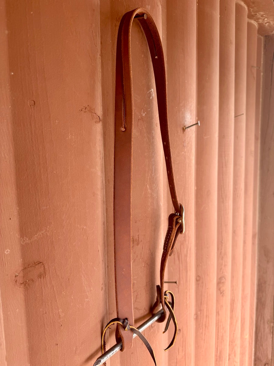 NEW 1" Slit Ear Headstall Heavy Oil Harness Leather     HS1195