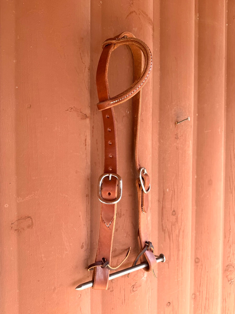 NEW 1" One Ear Headstall Heavy Oil Harness Leather     HS1194