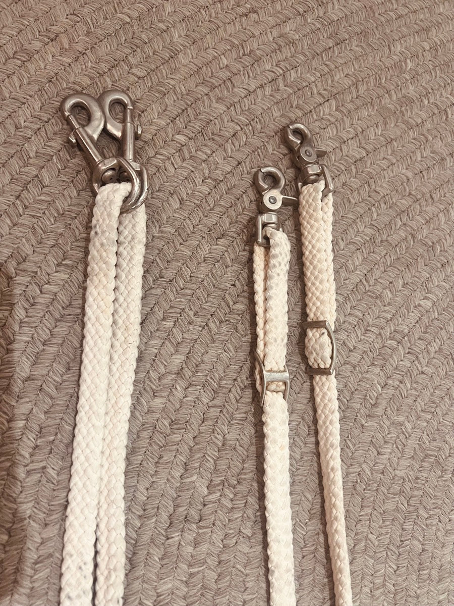 Sliding Snap Cotton Braided Draw Reins for Horses