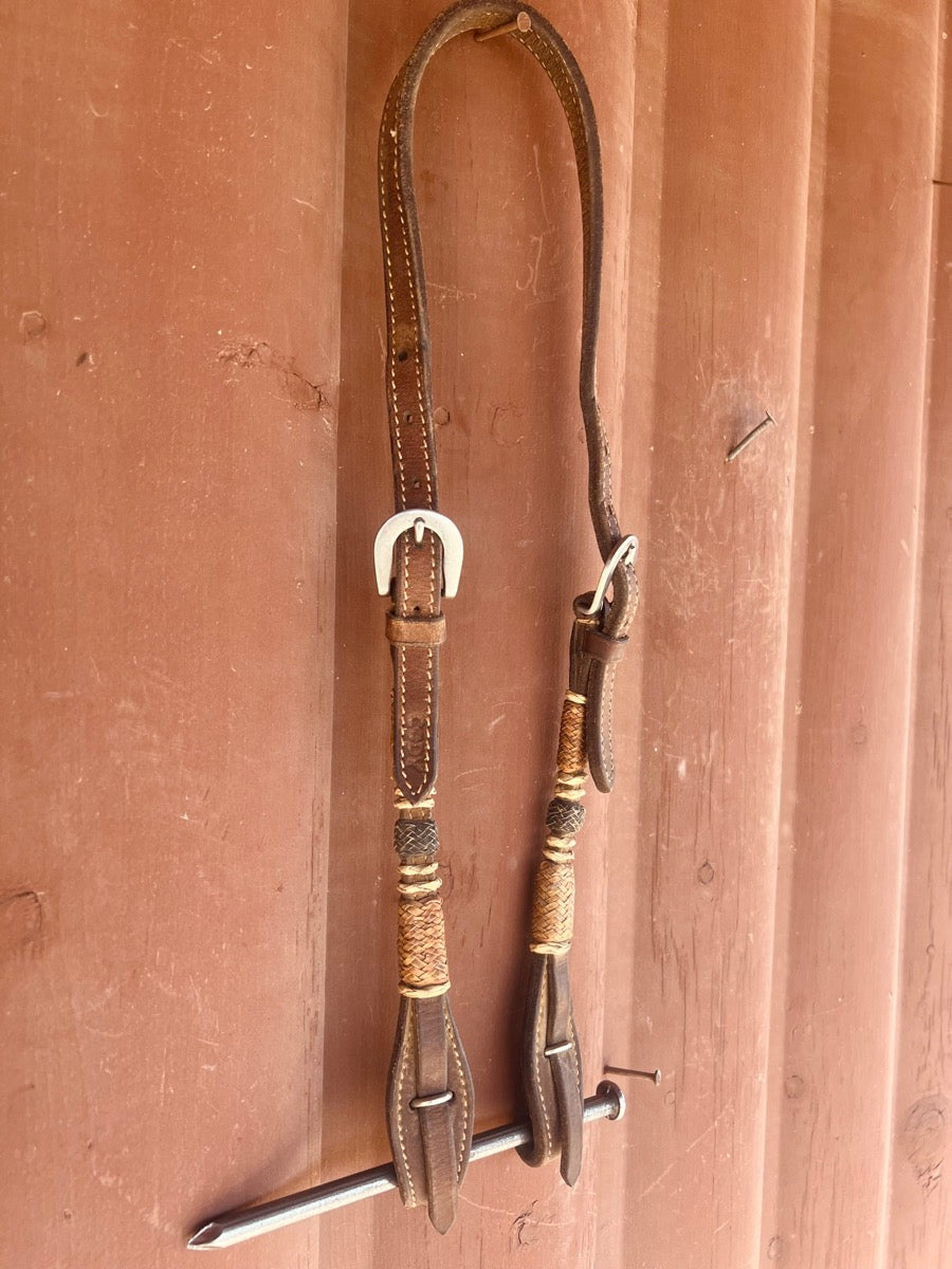 CODY Leather Rawhide Headstall with Quick Change Ends