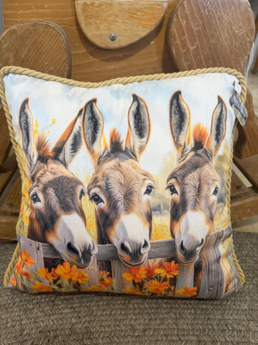 The 3 Amigos Donkey Pillow - Decorative Pillow     CTR1164
