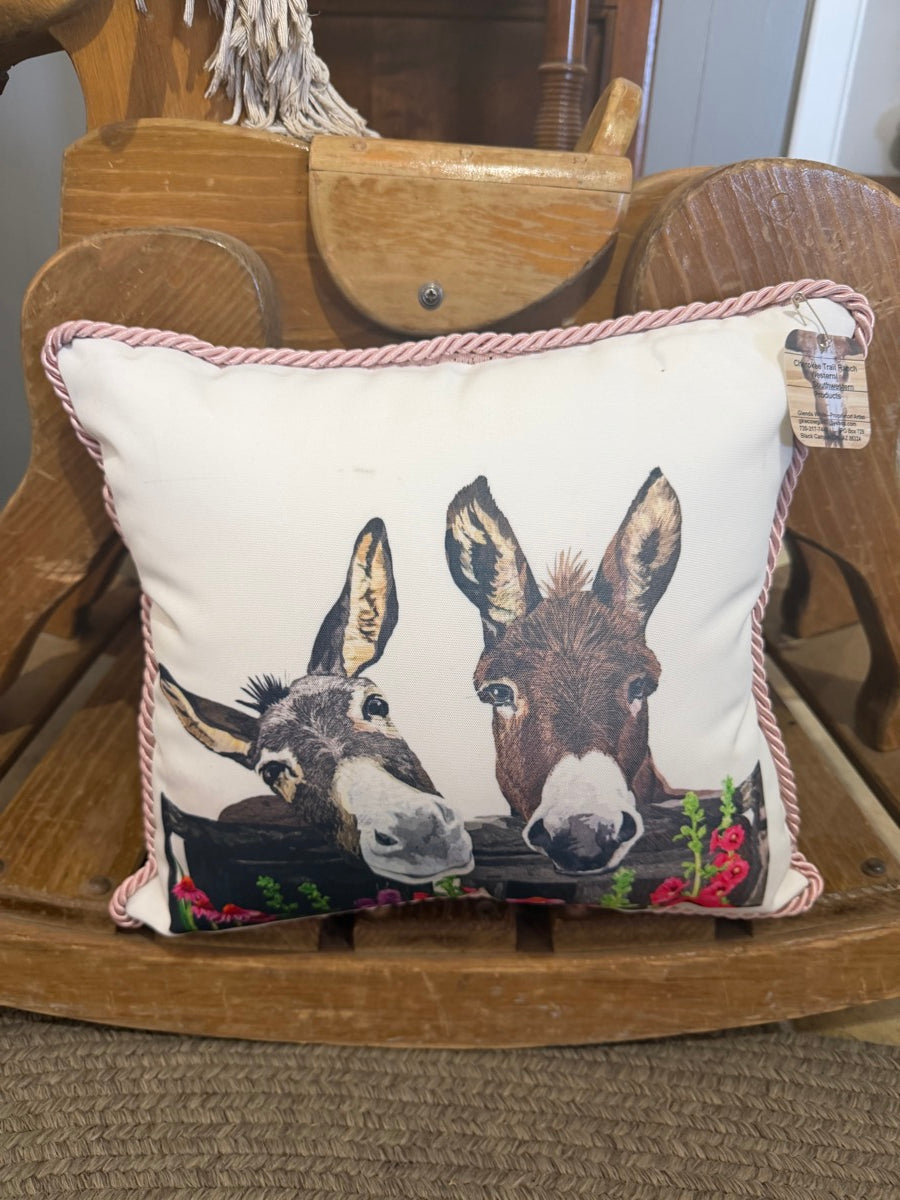 Stop To Smell The Flowers Donkey Pillow - Decorative Pillow     CTR1168