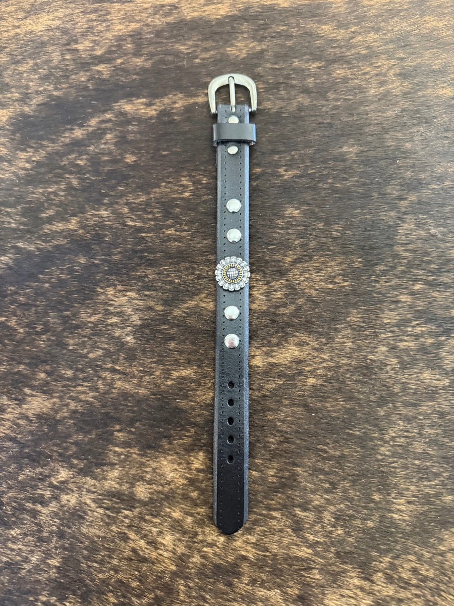 Western Leather Concho Cuff Bracelet