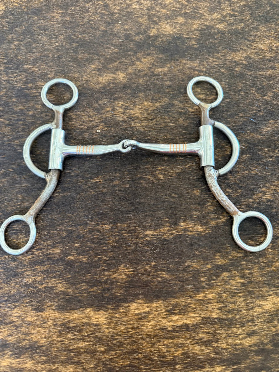 Argentine Smooth Curved Mouth Copper Inlay Snaffle Bit    B1277