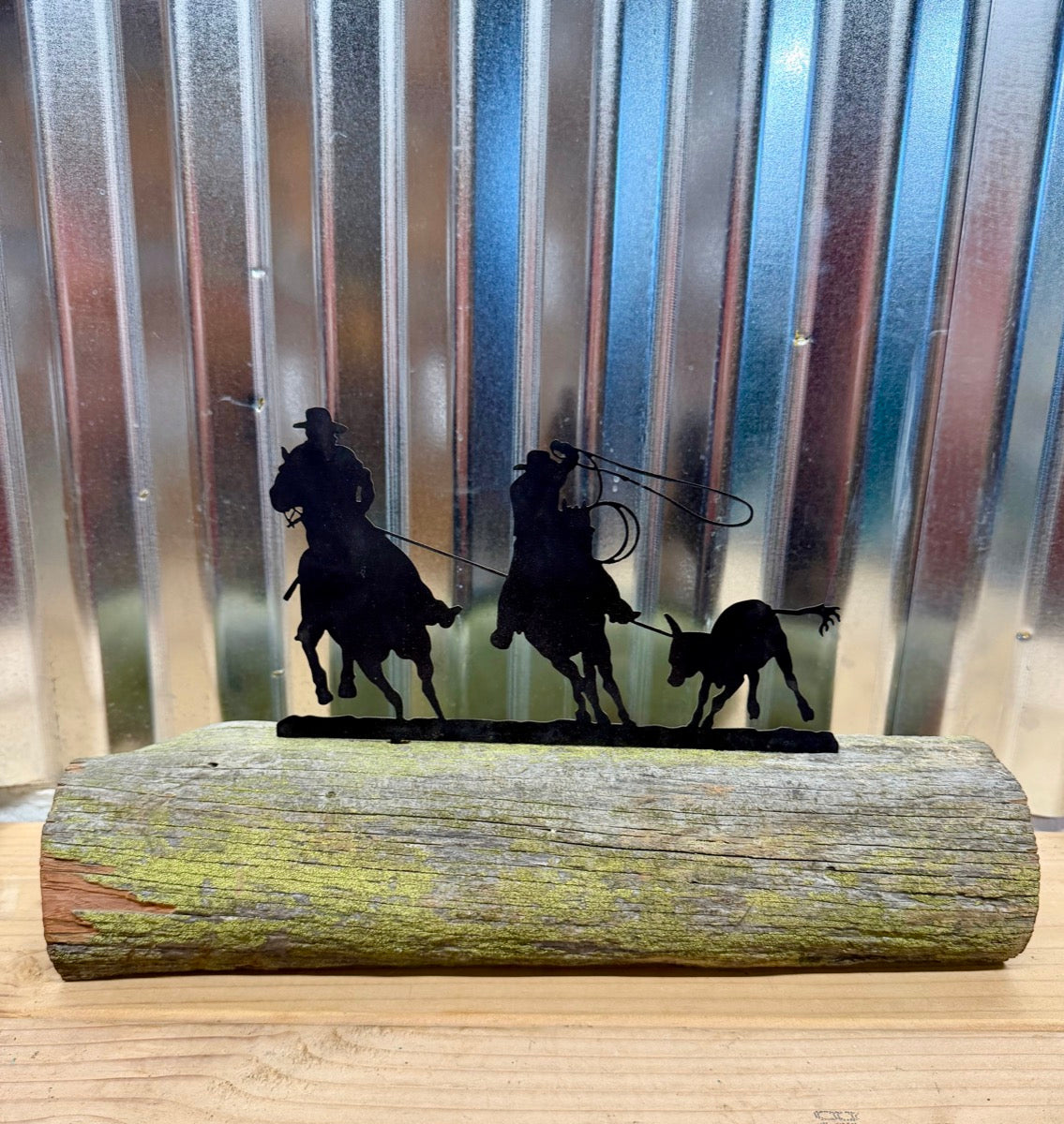 Team Roper Wood Metal Centerpiece     RK1112