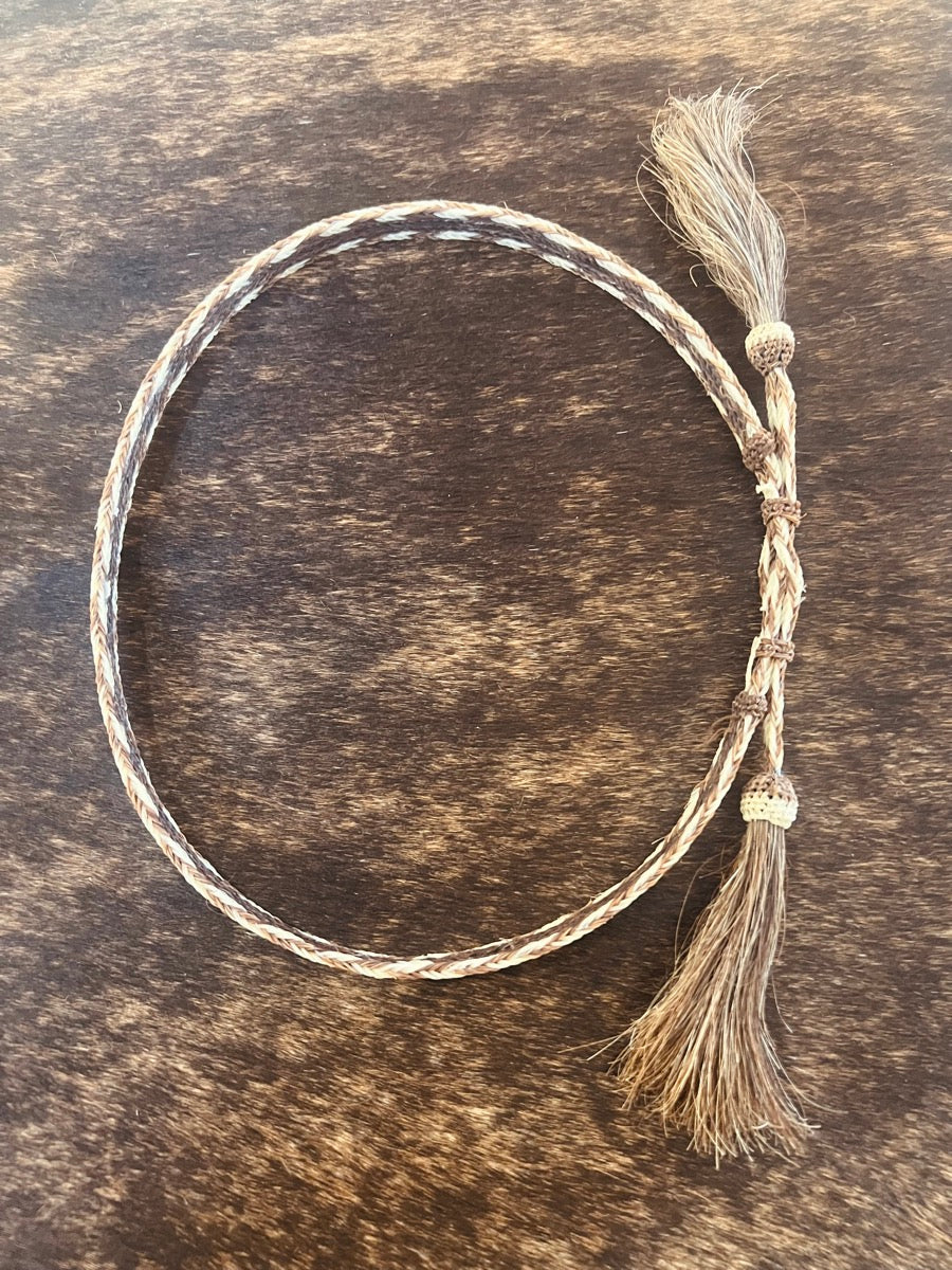 Braided Horsehair Hatband with Double Tassles