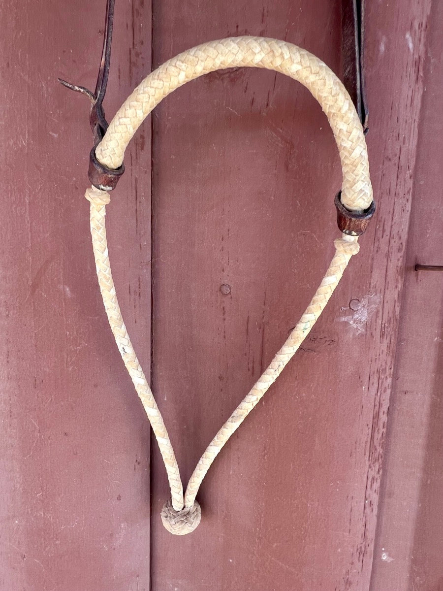 Natural Rawhide Braided Bosal on Leather Hanger