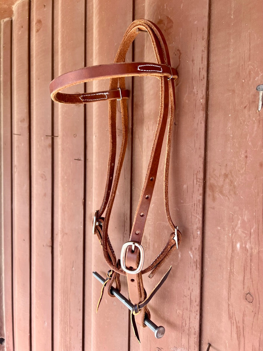 New Browband Headstall Heavy Oiled Harness Leather