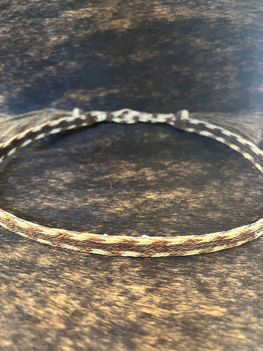 Braided Horsehair Hatband with Double Tassles