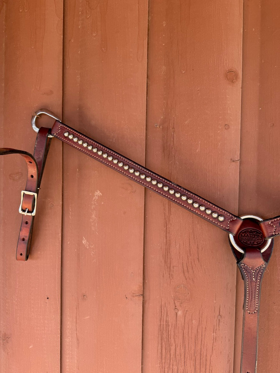 Martin Saddlery 1 in Breast Collar with Silver Floral Dots     BCL1146