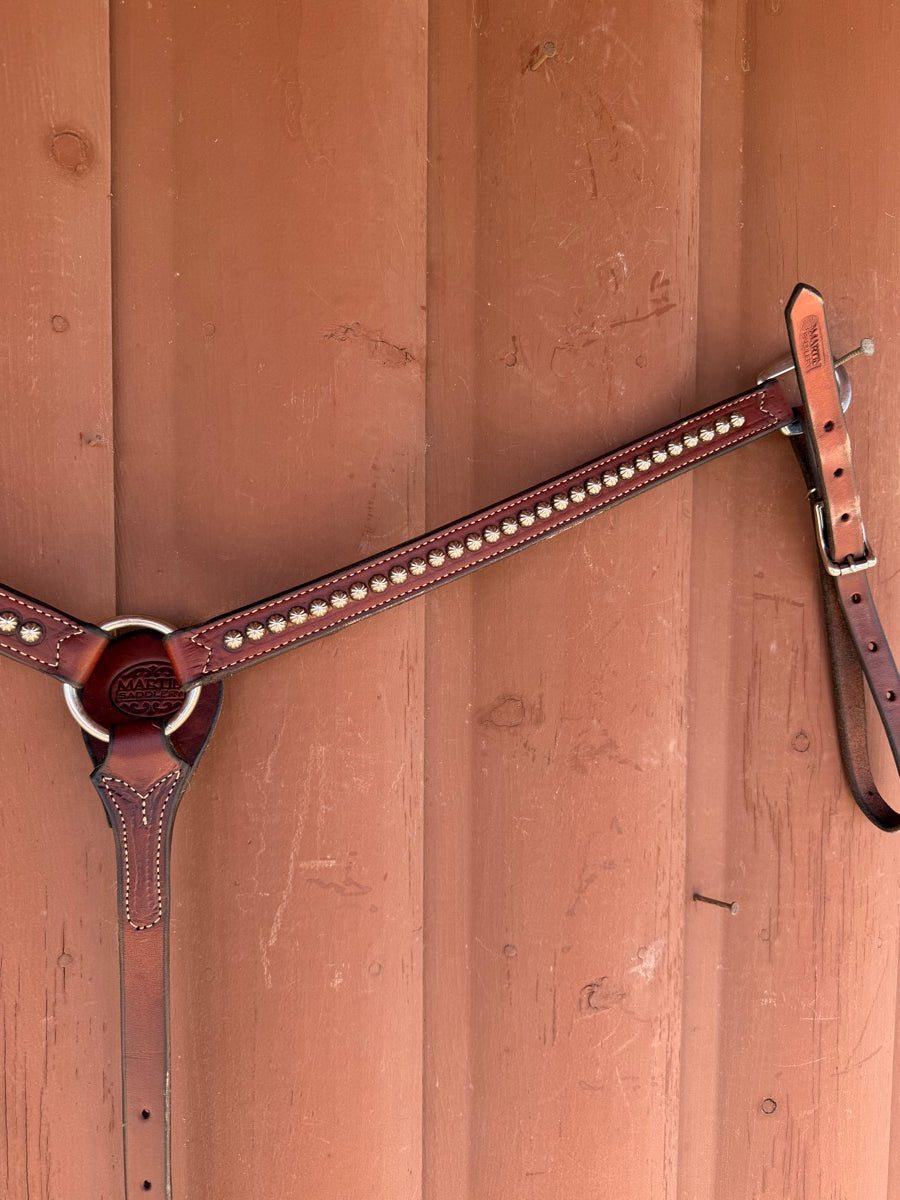 Martin Saddlery 1 in Breast Collar with Silver Floral Dots     BCL1146