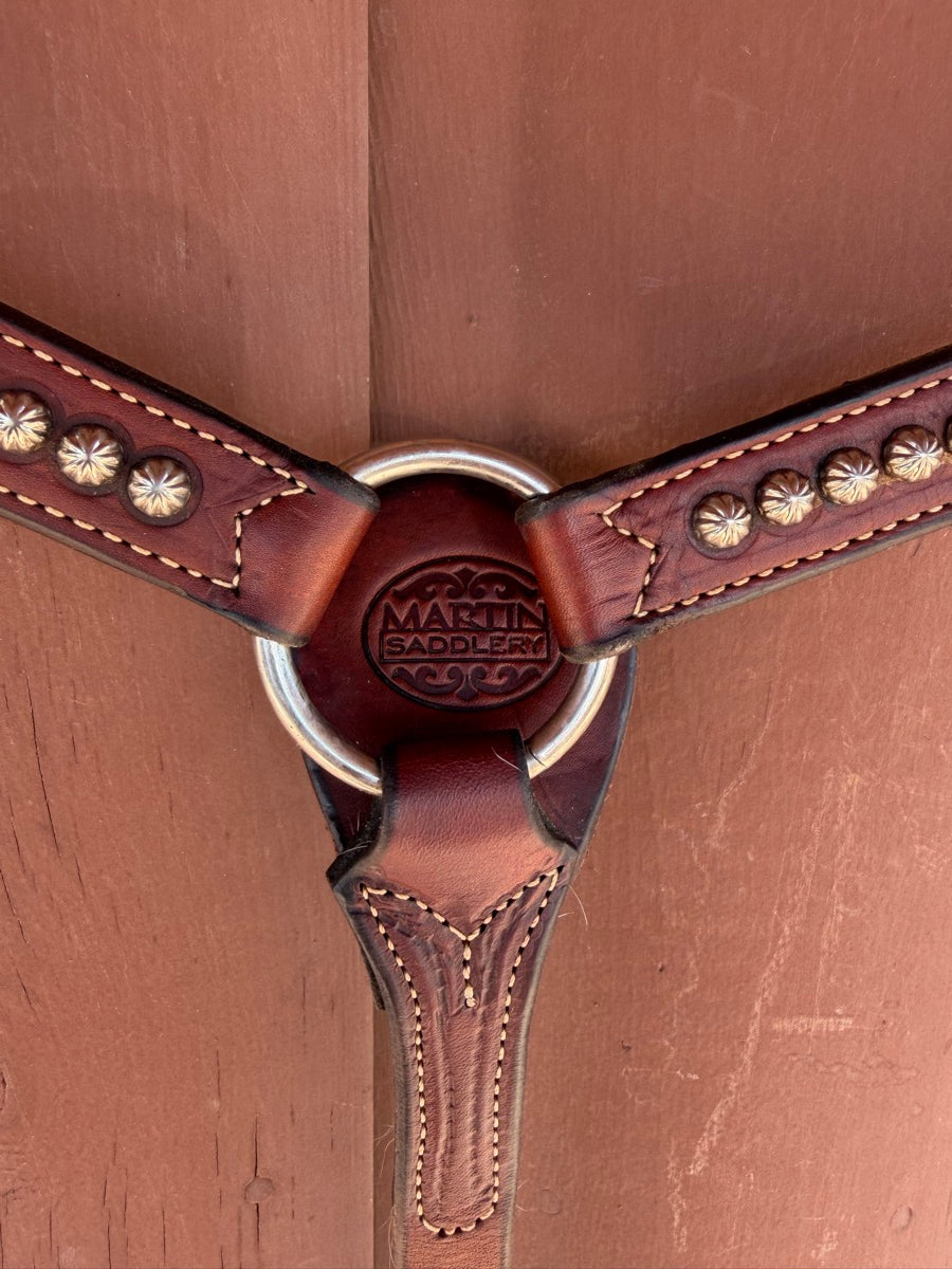 Martin Saddlery 1 in Breast Collar with Silver Floral Dots     BCL1146