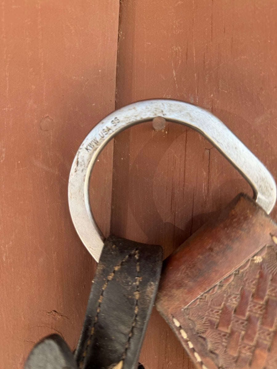 Reinsman Heavy Duty 2 3/4 inch Leather Basketweave Stamped Roper Breast Collar    BCL1150