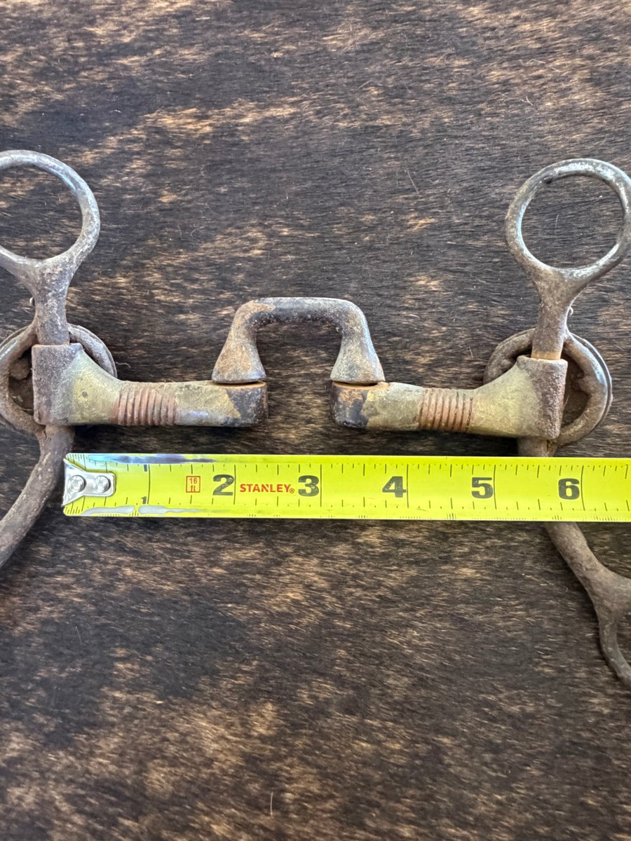 Dutton Bits Short Shank 5 in. Square Correction Bit with Copper Wrapped Bars with Fancy Concho Cheek     B1295