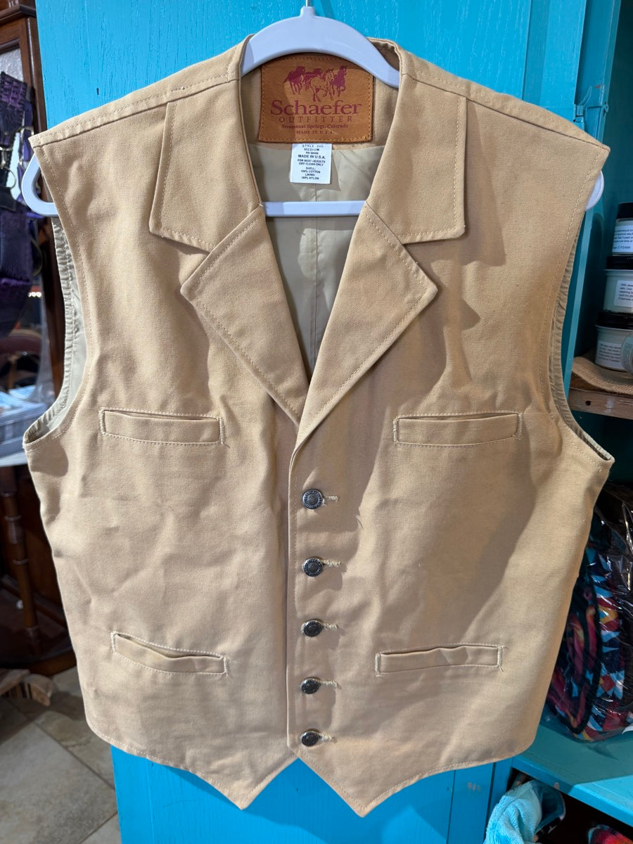 Schaefer Outfitter Mens Tan Cotton Vest Style 705 - Medium     MN1112
