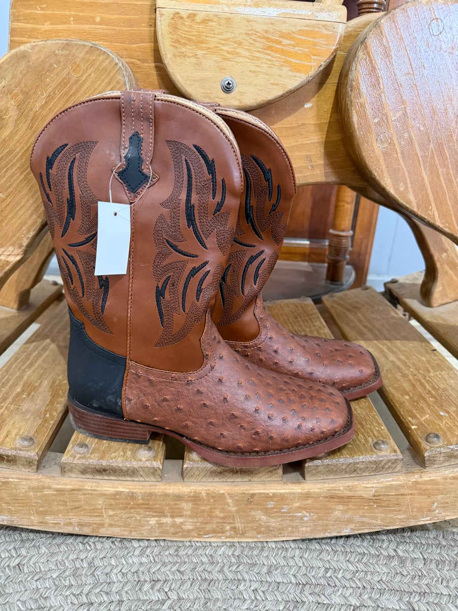 Roper Big Kids Dalton Tan Square Toe Boots     RP3118