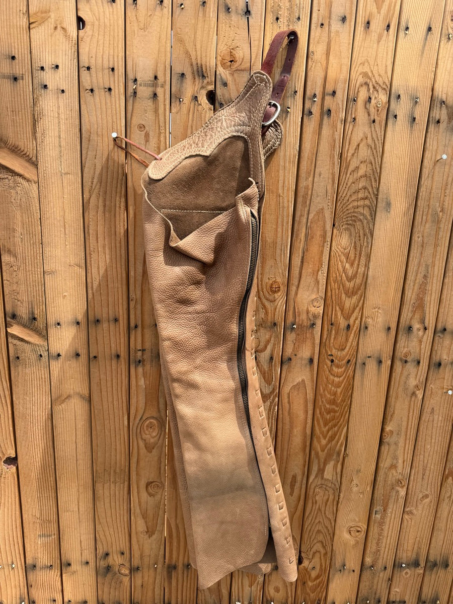 Heavy Duty Leather Double Pocket Shotgun Chaps    CH1128