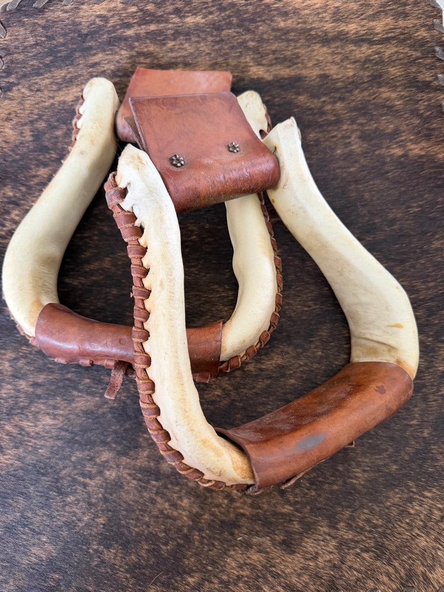 Natural Rawhide Covered Stirrups     STR1120