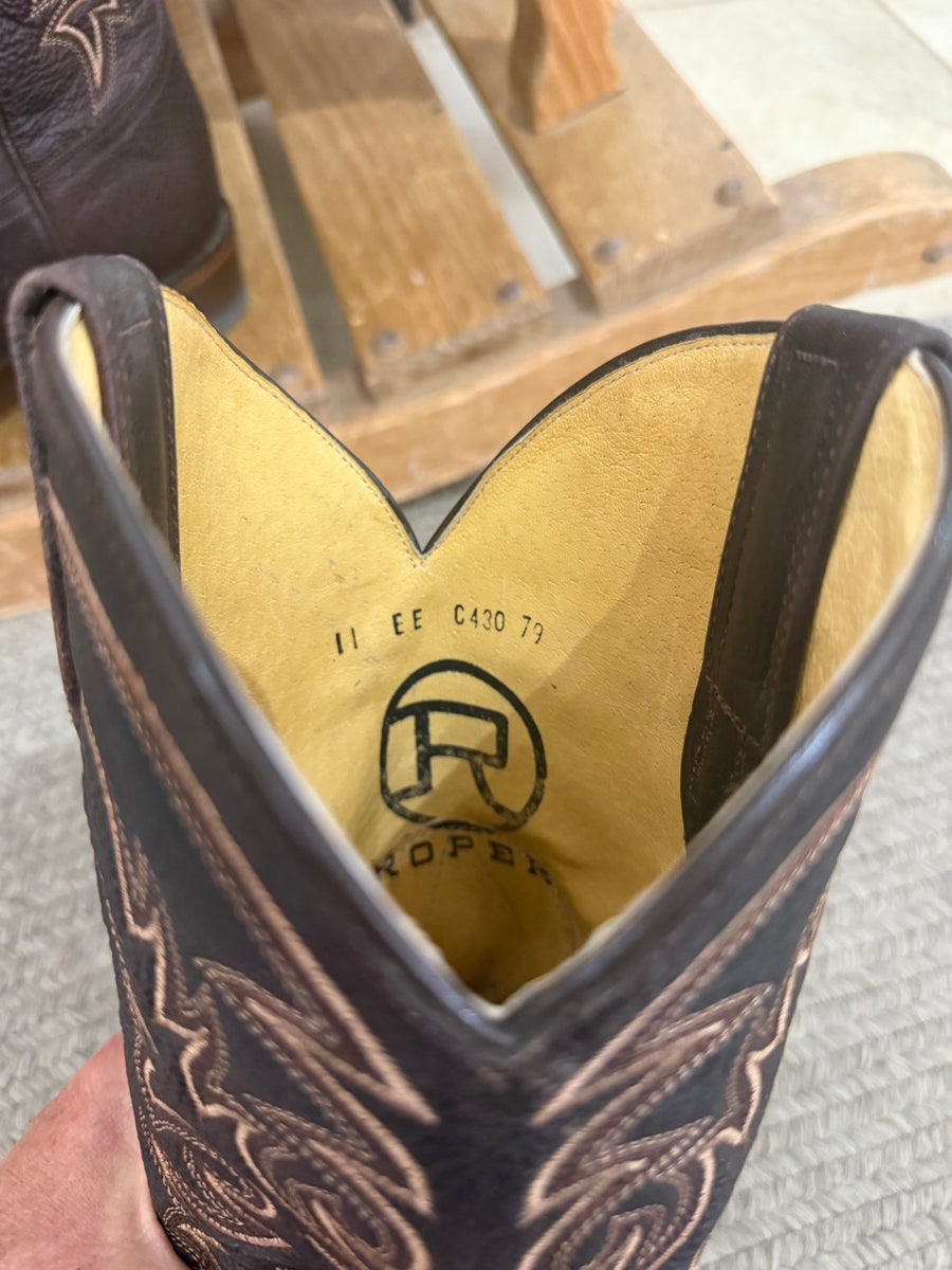 Men's ROPER Leather Cowboy Boots - Size 11 EE     CB1111