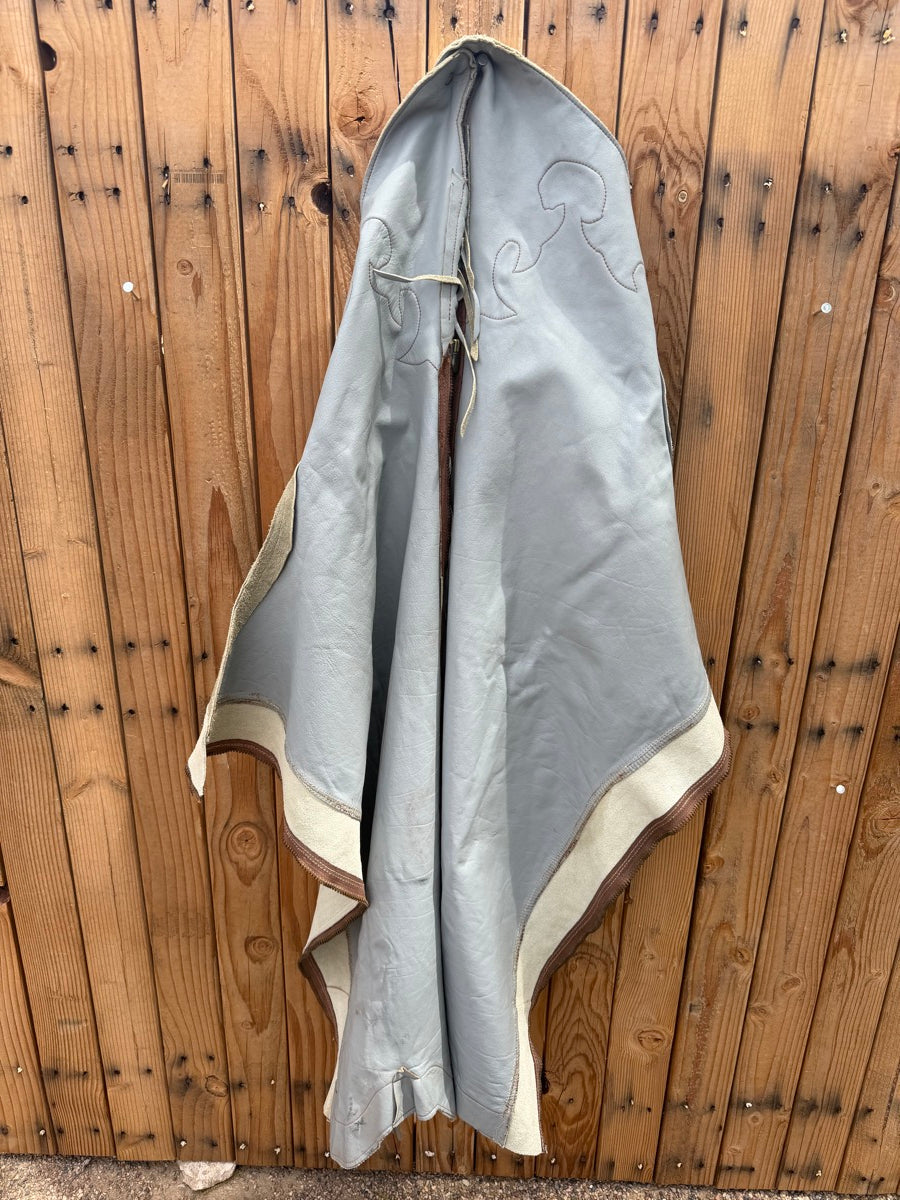 Sage Green Leather Lined Roughout Shotgun Chaps    CH1129