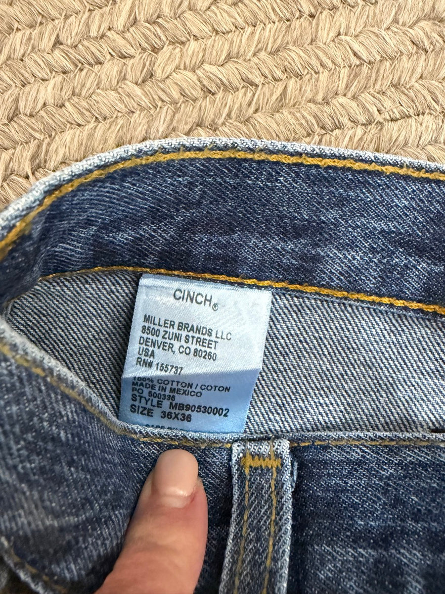 36 x 36 CINCH Mens Green Label Blue Jeans     MN1116