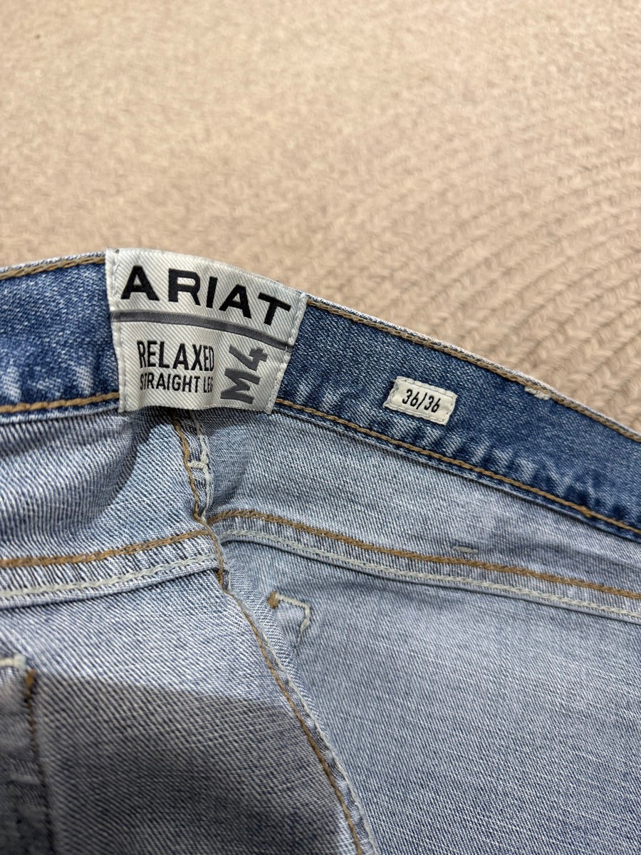 36 x 36 Ariat Mens M4 Relaxed Straight Leg Blue Jeans      MN1122