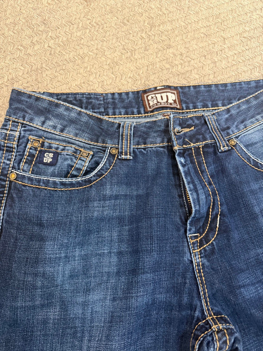 34 x 36 Cowboy Up Mens Blue Jeans     MN1124