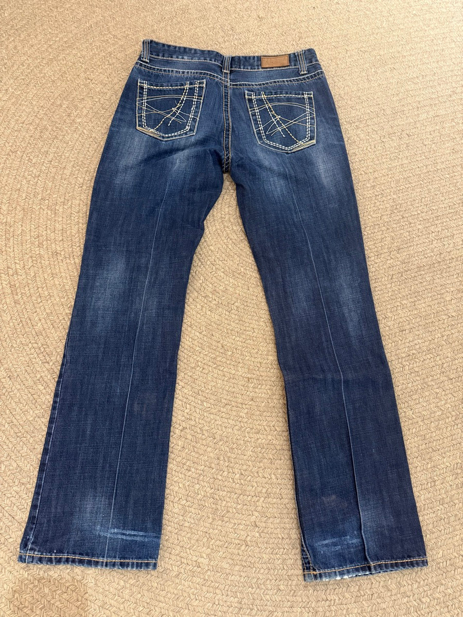 34 x 36 Cowboy Up Mens Blue Jeans     MN1124