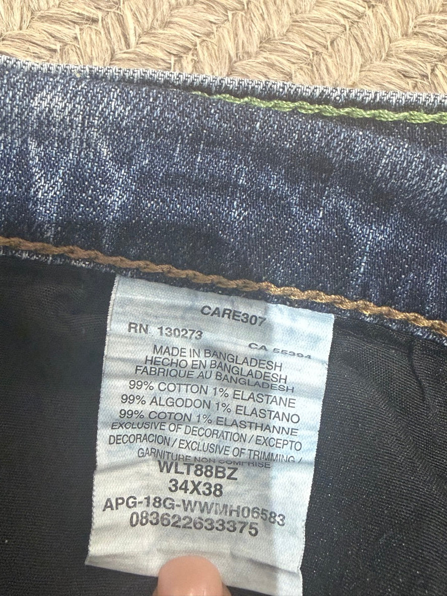 34 x 36 Wrangler RETRO Slim Straight Mens Blue Jeans     MN1125