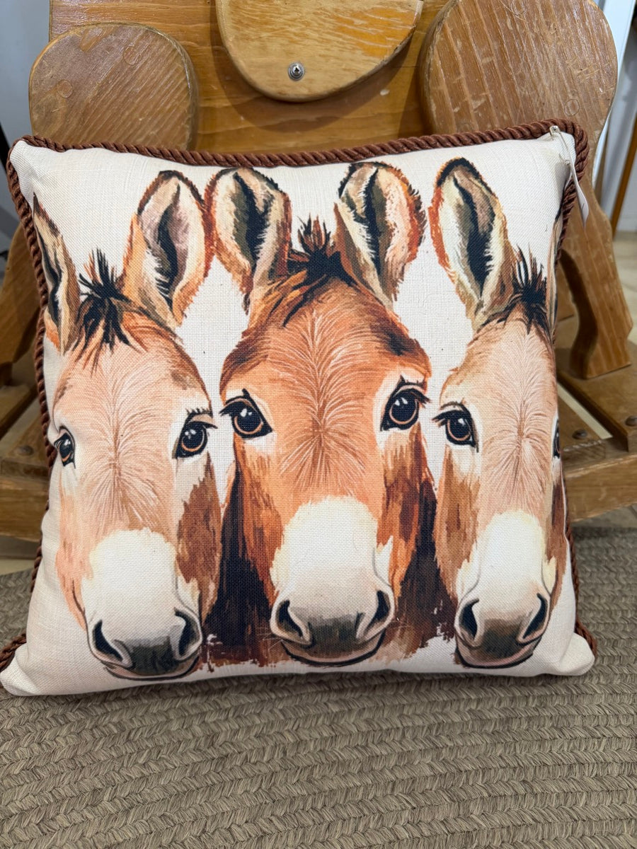 The 3 Amigos Donkey Pillow - Decorative Pillow     CTR1179