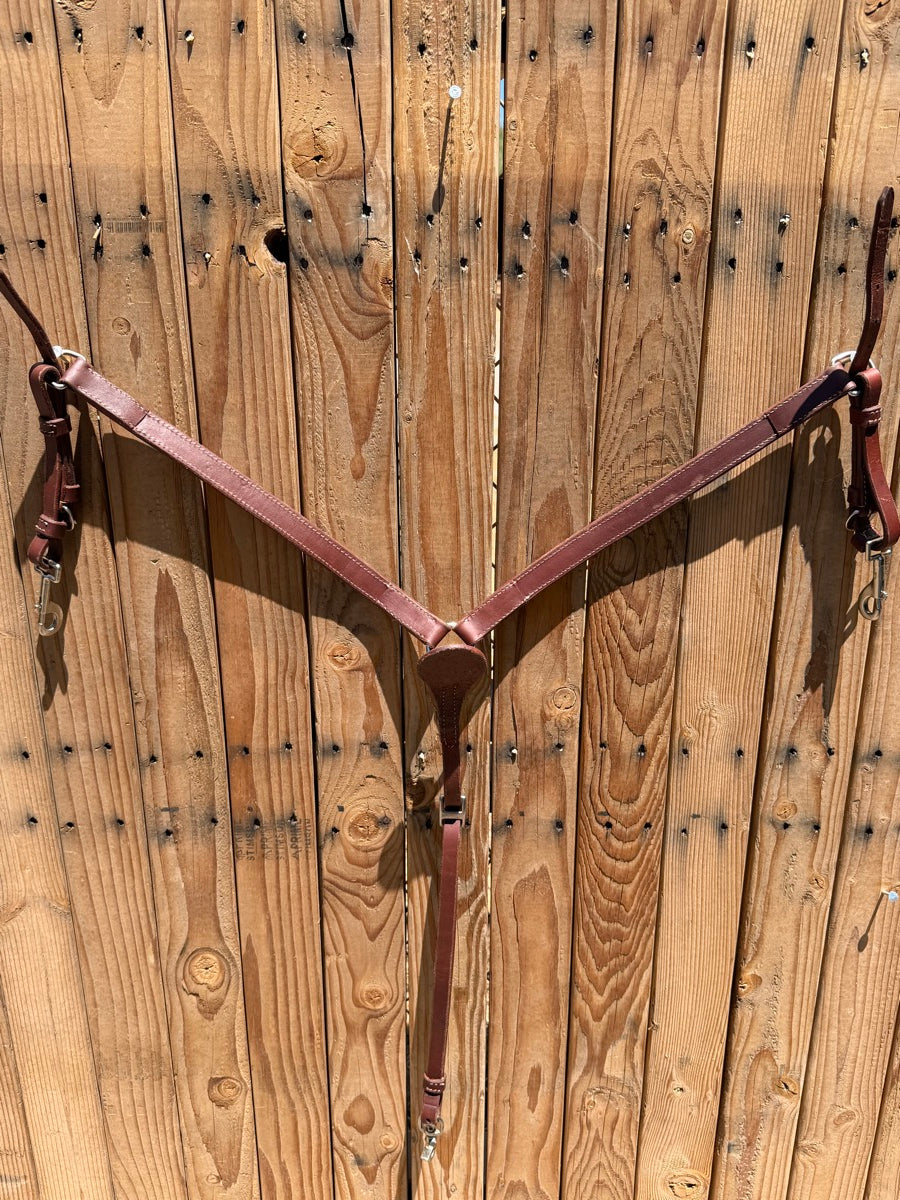 1 in Leather Breast Collar with Silver Dots     BCL1159