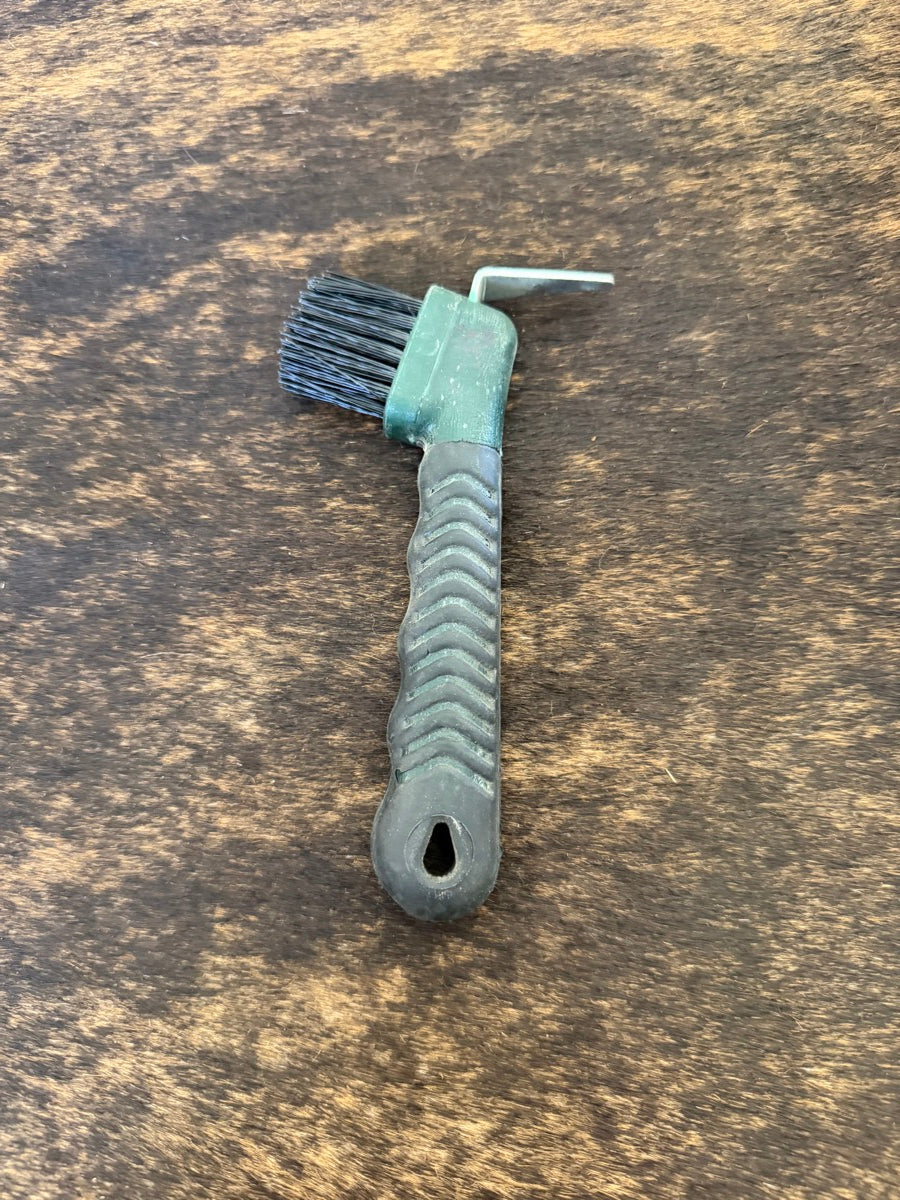 Green Hoof Pick with Brush        HTA1126