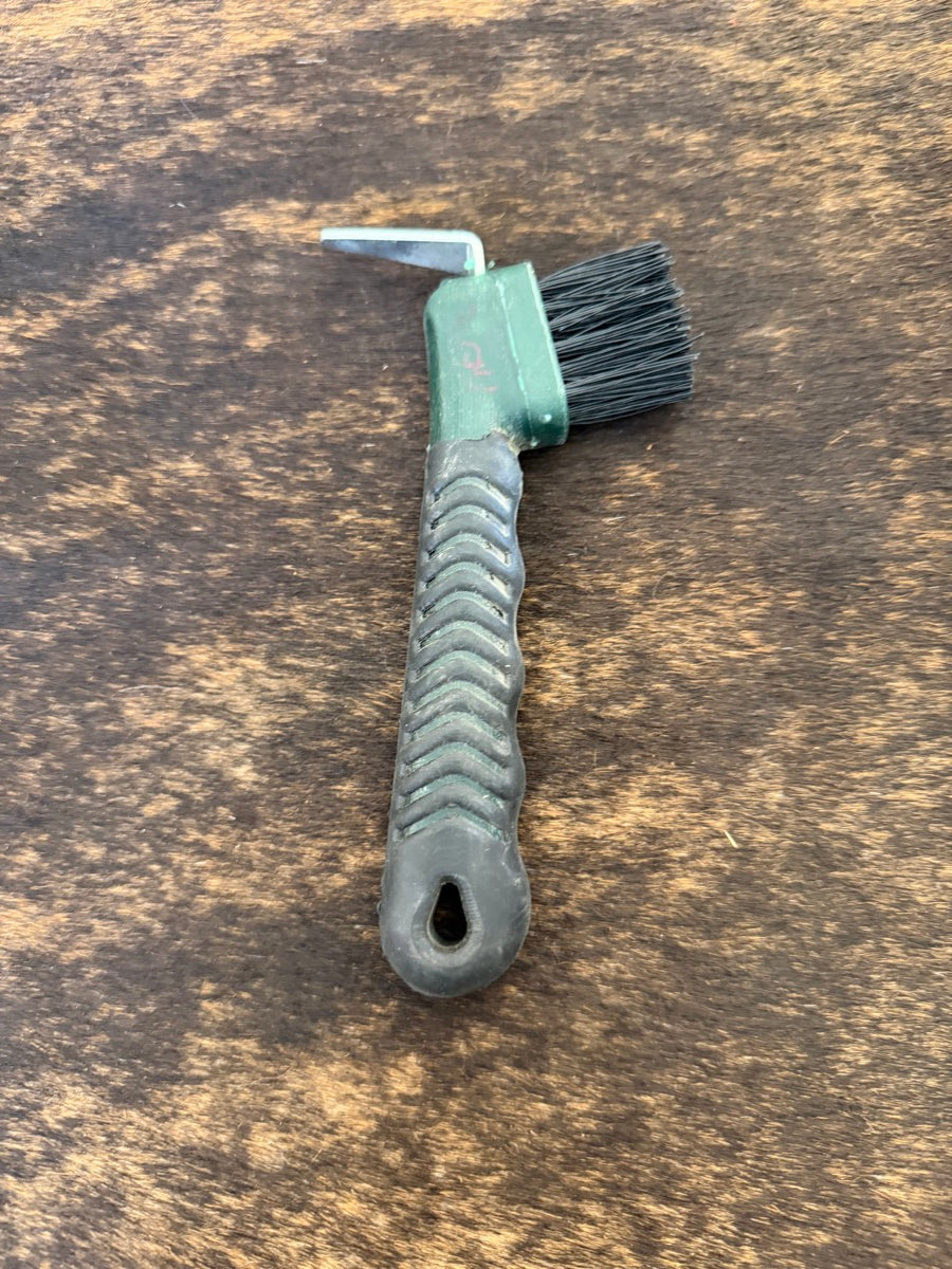 Green Hoof Pick with Brush        HTA1126