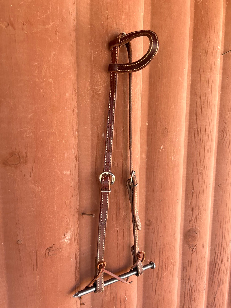 Weaver Leather One Ear Leather Headstall Double Buckles HS1120