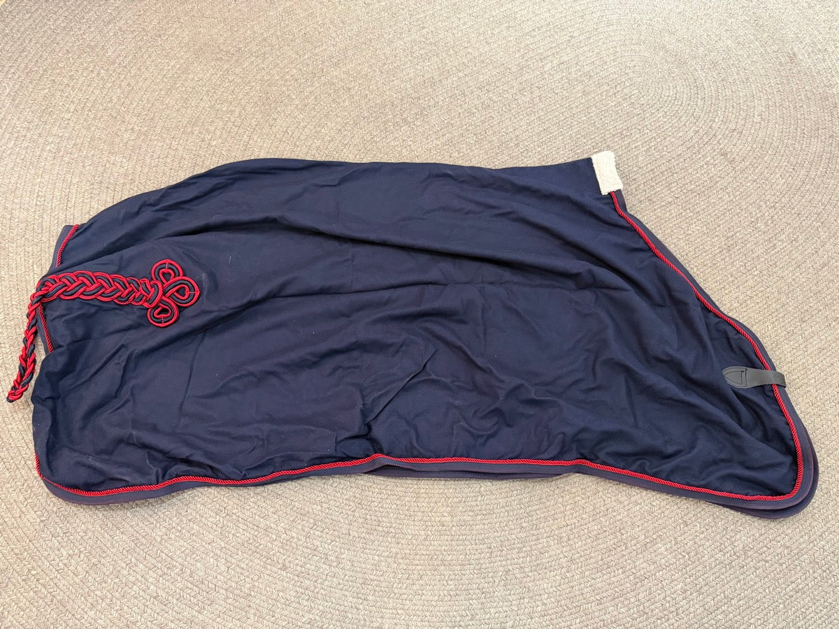 69" EOUS Wool Horse Show Rug Horse Sheet Navy Red Trim      BL1120