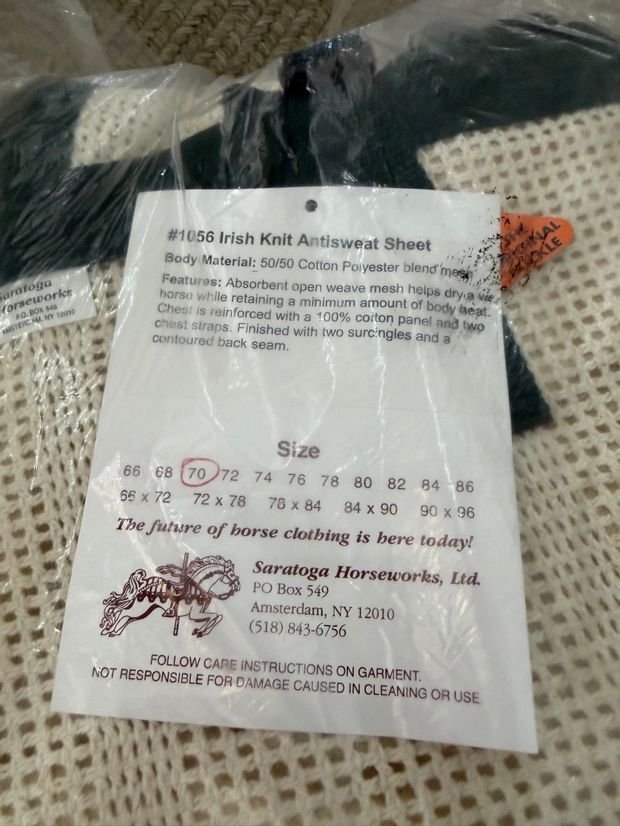 70" Saratoga Horseworks Irish Knit Antisweat Sheet      BL1123