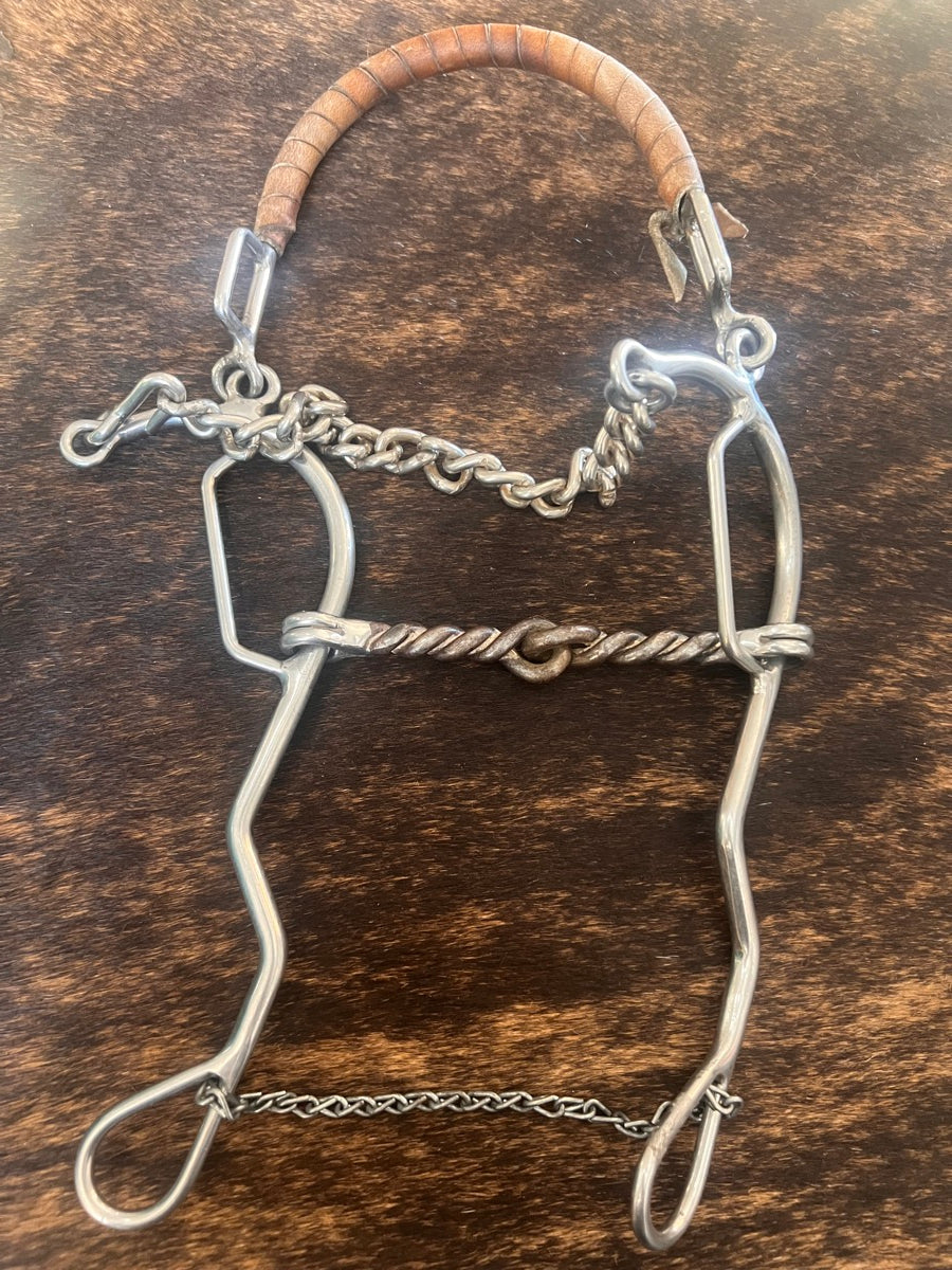 Combination Hackamore Bit Sweet Iron Twisted Wire Mouth     B1137