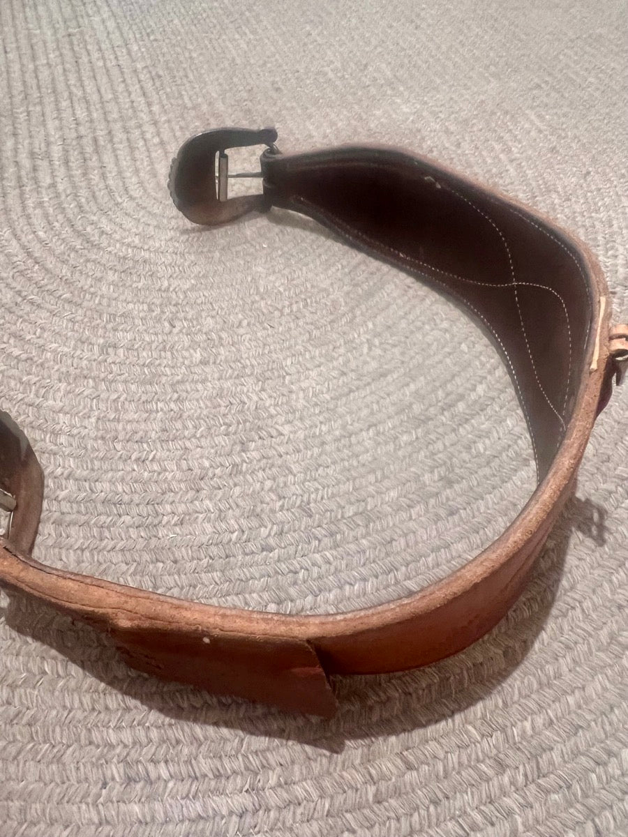 Heavy Duty Roper Flank Cinch Back Cinch with Mike Berg Rimrock Bits and Spurs Buckles     CN1115