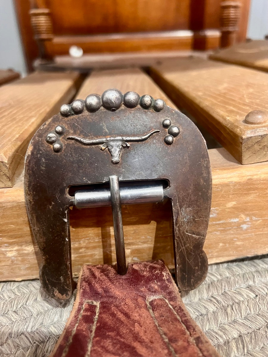 Heavy Duty Roper Flank Cinch Back Cinch with Mike Berg Rimrock Bits and Spurs Buckles     CN1115
