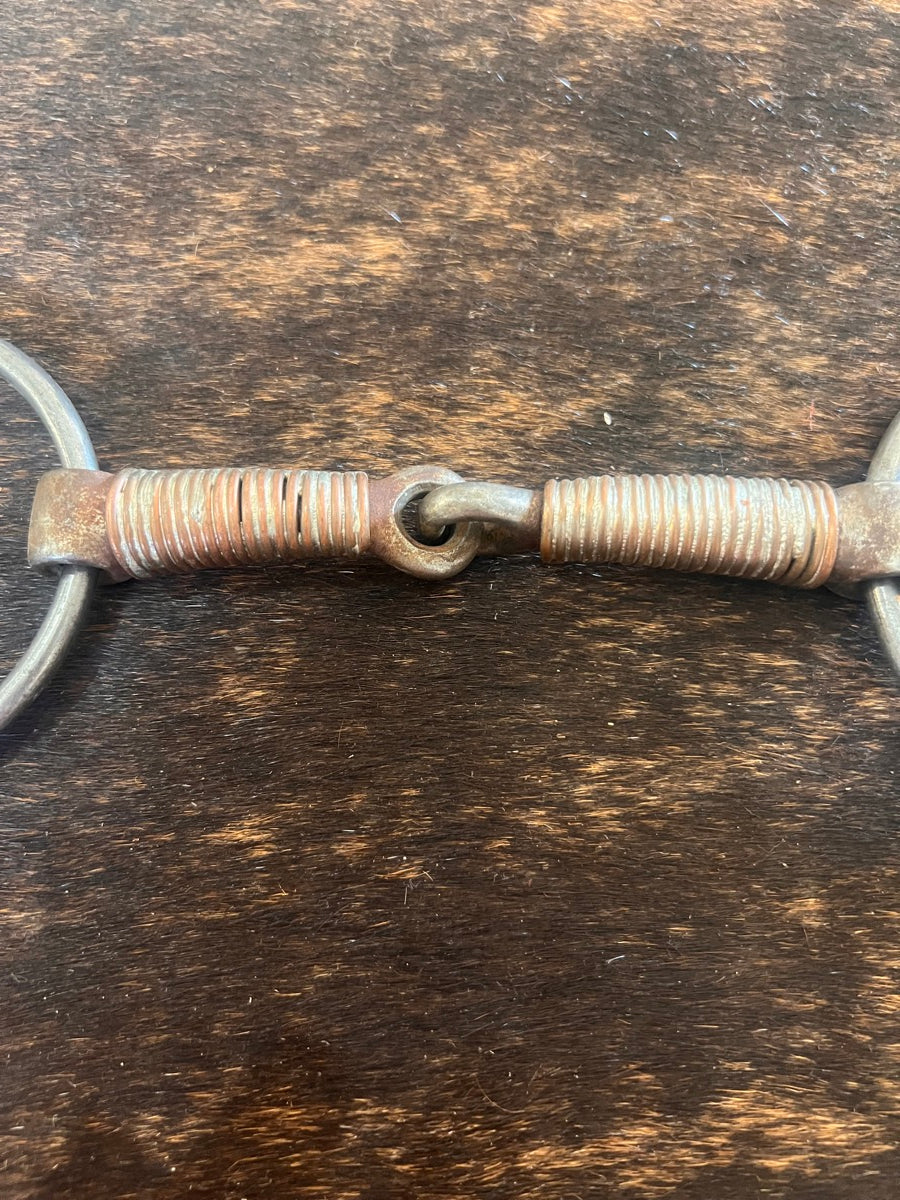 O Ring Snaffle Horse Bit with Twisted Copper Wire Mouth     B1151