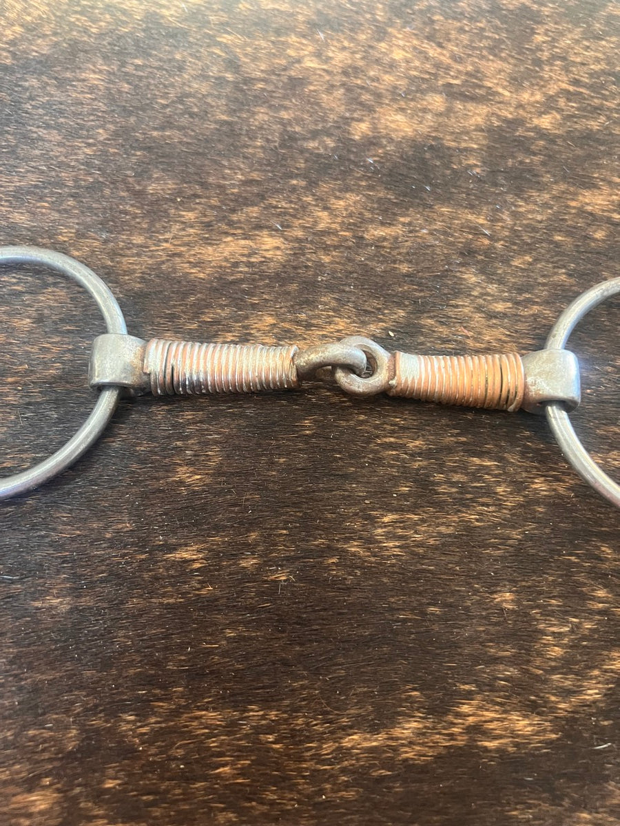O Ring Snaffle Horse Bit with Twisted Copper Wire Mouth     B1151