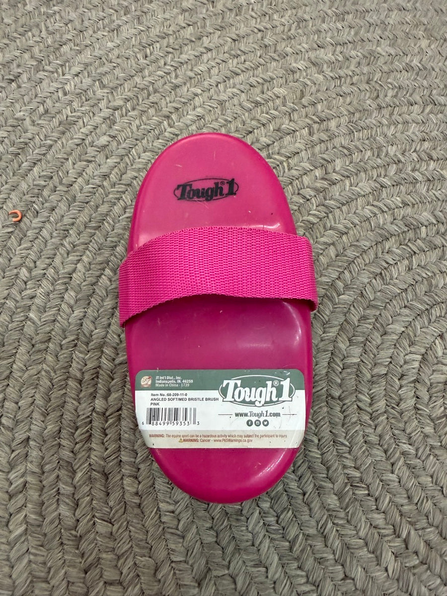 Pink Tough 1 Angled Soft & Medium Bristle Brush for Horses    GR1120