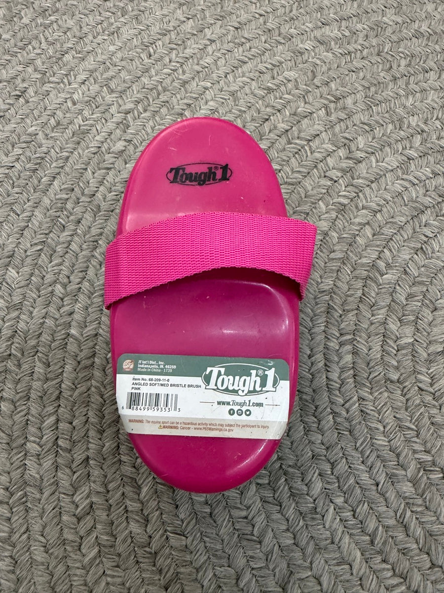 Pink Tough 1 Angled Soft & Medium Bristle Brush for Horses    GR1120